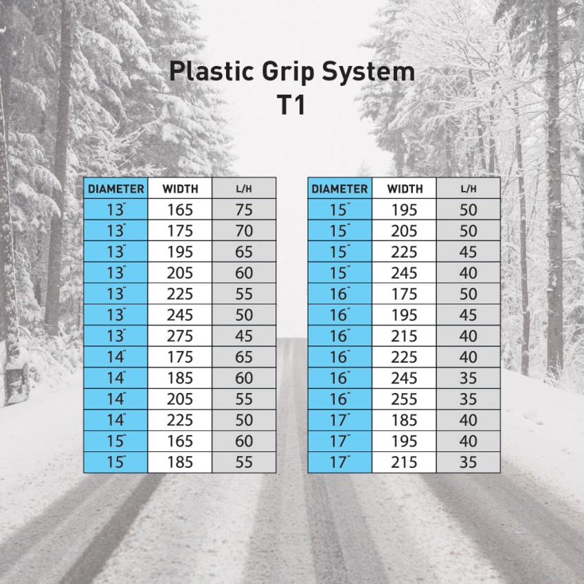 Modula Plastic Correntes de Neve Universais Homologadas para Automóveis