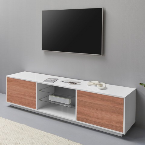 Armário de TV 180cm design de sala de estar branco madeira Dover Wood
