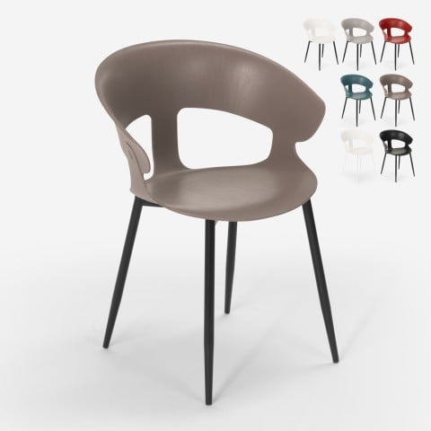 Cadeira de design moderno em metal polipropileno para cozinha bar restaurante Evelyn