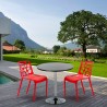 Mesa Redonda Preta com 2 Cadeiras 70x70cm Cosmopolitan Escolha