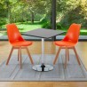 Mesa Quadrada Preta com 2 Cadeiras para Interior 70x70cm Nordica Mojito Escolha