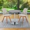 Mesa Redonda Preta com  2 Cadeiras p/Uso Interior 70x70cm Nordica Cosmopolitan Escolha