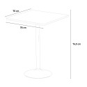 Mesa Quadrada Branca com 2 Cadeiras 70x70cm Parisienne Cocktail 