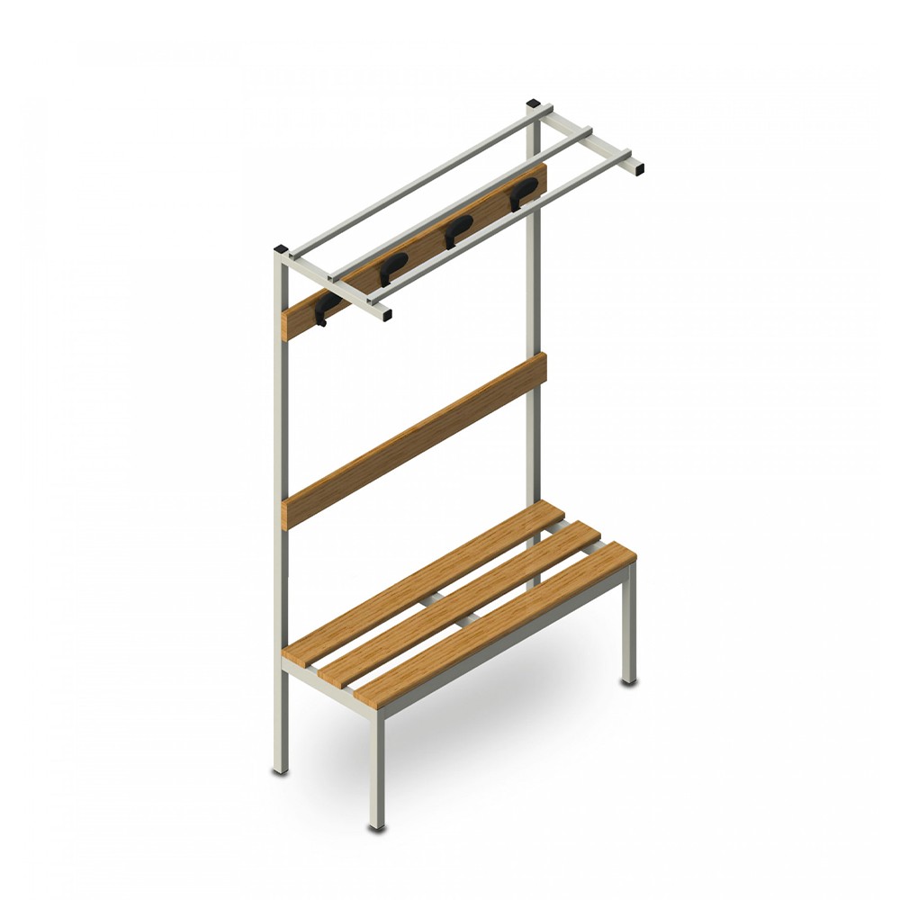 Banco de Balneário com Cabides para Roupas 100x39x184cm Superior