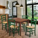 4 Cadeiras e Mesa para Cozinha e Bar em Madeira 80x80 Rusty Escolha