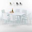 Mesa retangular Branca com 6 Cadeiras Resistente Profissional  150x90 Summerlife Venda