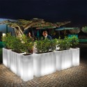 Vasos de Plantas Iluminados Modernos Brancos LED RGB Nebula Promoção