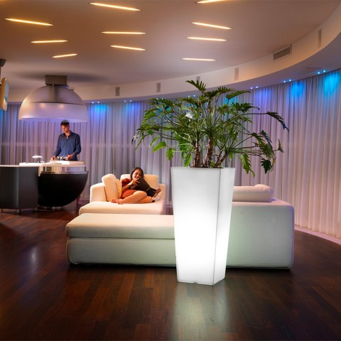 Vaso quadrado de alta luminosidade RGB LED suporte para terraço de jardim Genesis