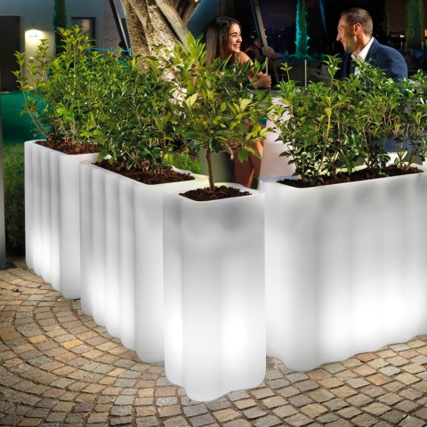Vasos Coluna Plantas Iluminado Luzes Iluminação LED Branco Moderno Nebula Promoção