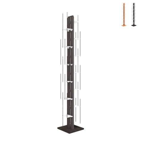 Estante vertical em coluna de madeira h195cm com 13 prateleiras Zia Veronica H