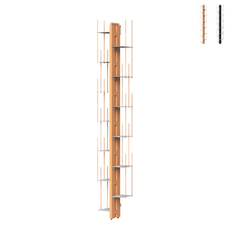 Estante vertical montada na parede h195cm em madeira 13 prateleiras Zia Veronica WH Promoção