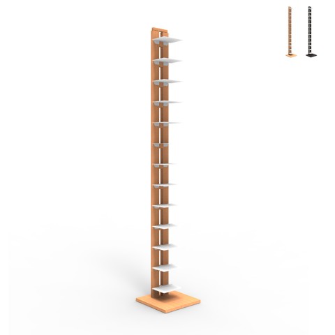 Estante coluna de madeira vertical h195cm 13 prateleiras Zia Ortensia H
