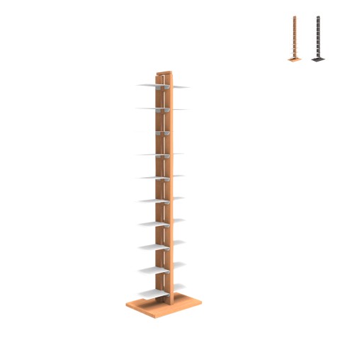 Estante de livros de coluna vertical h150cm dupla face 20 prateleiras Zia Bice MH Promoção