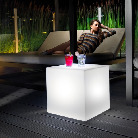 Pouchf exterior RGB cúbico luminoso de LED cube garden bar Home Fitting Promoção