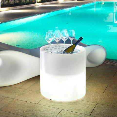 Mini Mesa com Arrumação para Bebidas Iluminada Exterior Esplanada Jardim Bar Home Fitting Party Promoção