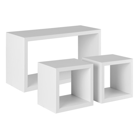 Conjunto de 3 suportes de parede cubo prateleira rectangular moderna Tribe Promoção