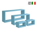 Conjunto de 4 Prateleiras de Parede Cubo Moderna Retangular Merlin 