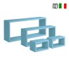 Conjunto de 4 Prateleiras de Parede Cubo Moderna Retangular Merlin 