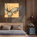Quadro Pintura de Madeira Moderna 75x75cm Butterfly Saldos