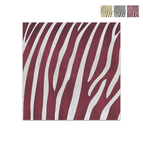 Imagem embutida em madeira 75x75cm design moderno Zebra