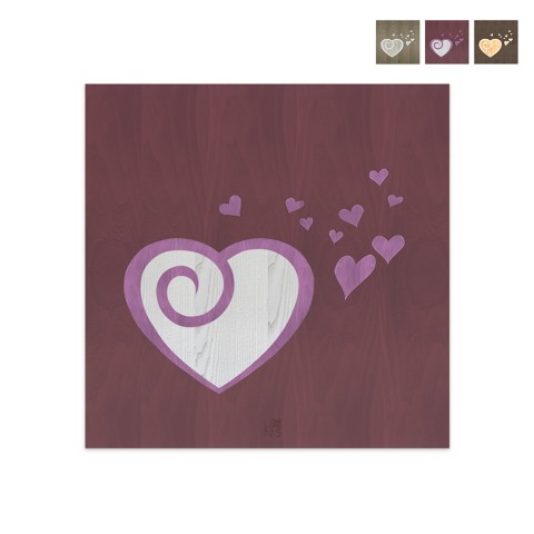 Pinturas de madeira incrustadas à mão 75x75cm coração de fantasia Amour Promoção