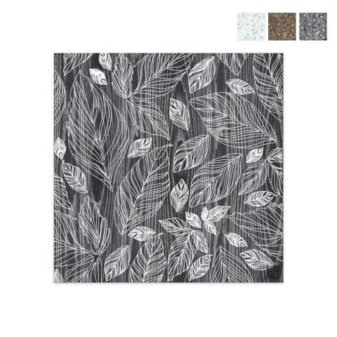 Imagem decorativa de madeira 75x75cm design de folhas modernas Leaves