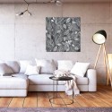 Quadro Pintura Decorativa em Madeira 75x75cm Moderno Leaves Saldos