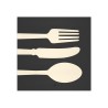 Quadro Pintura em Madeira 75x75cm Decoração de Cozinha Cutlery Características