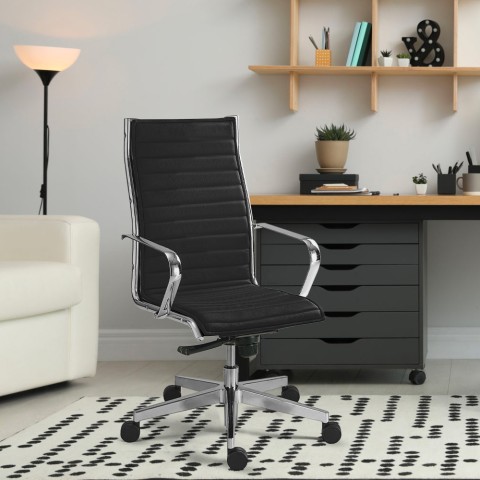 Cadeira escritório ergonómica design moderno pele sintética Stylo HBE