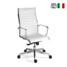 Cadeira escritório ergonómica design executivo branca pele sintética Stylo HWE Venda