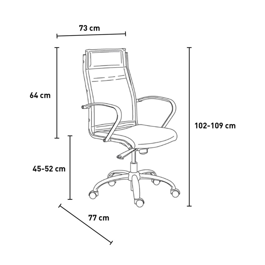 Stylo HWE Cadeira escritório ergonómica design branca pele sintética