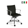 Cadeira escritório executiva ergonómica baixa design pele sintética Stylo LBE Venda