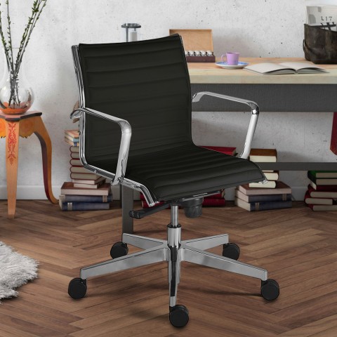 Cadeira escritório executiva ergonómica baixa design pele sintética Stylo LBE Promoção