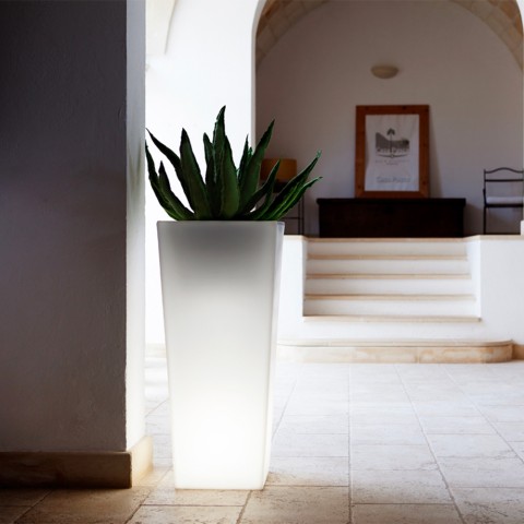Suporte de vaso luminoso para plantador de plantas vaso alto design moderno Egizio