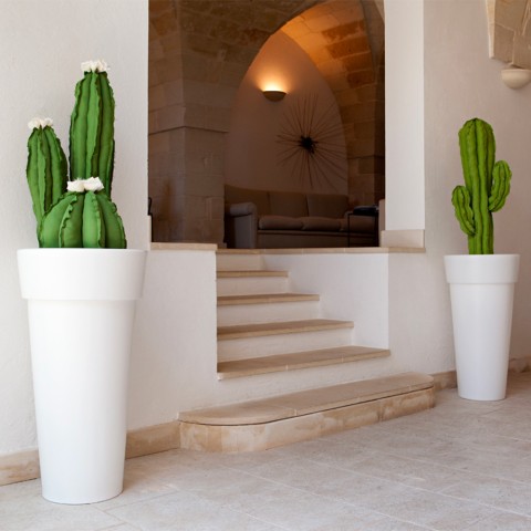 Vasos para Plantas e Flores Brancos Modernos 105cm Messapico Promoção