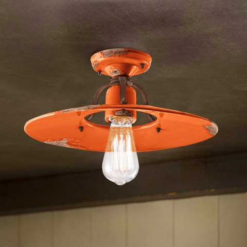 Candeeiro de teto design vintage ferro e cerâmica candeeiro de teto Country PL
