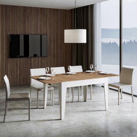 Mesa de cozinha extensível 90x120-180cm madeira brancaa Cico Mix BQ