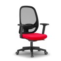 Cadeira de Escritório Ergonómica Vermelha Tecido Respirável Easy R Oferta