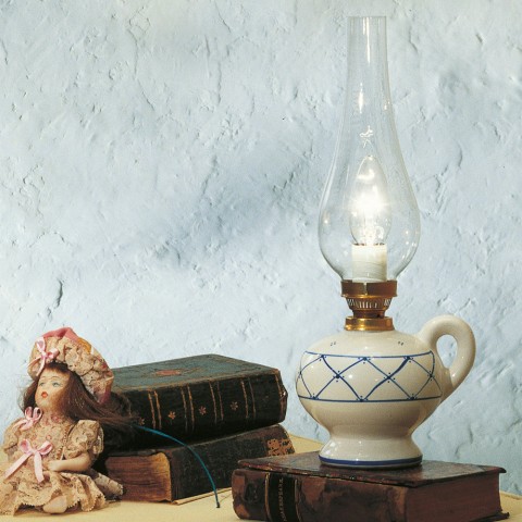 Candeeiro de mesa candeeiro vidro e cerâmica design vintage clássico Pompei TA