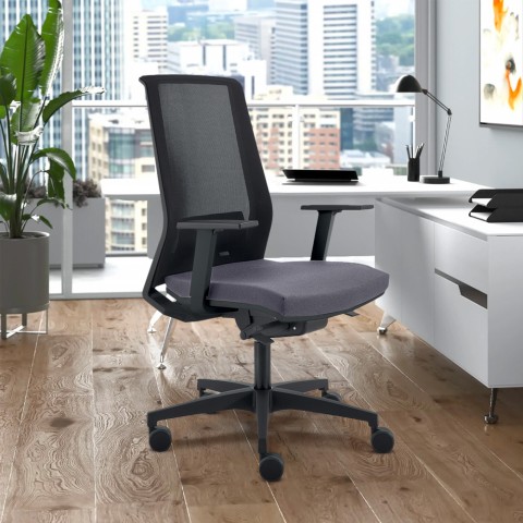 Cadeira de escritório de design ergonómico Blow G de malha respirável cinzenta Promoção