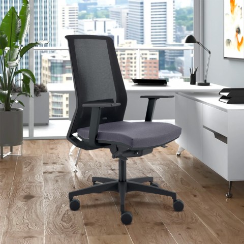 Cadeira de escritório de design ergonômico cinza com malha respirável Blow G