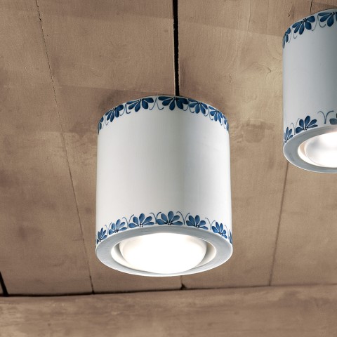 Lâmpada de teto lâmpada de teto cerâmica design clássico art déco Trieste PL