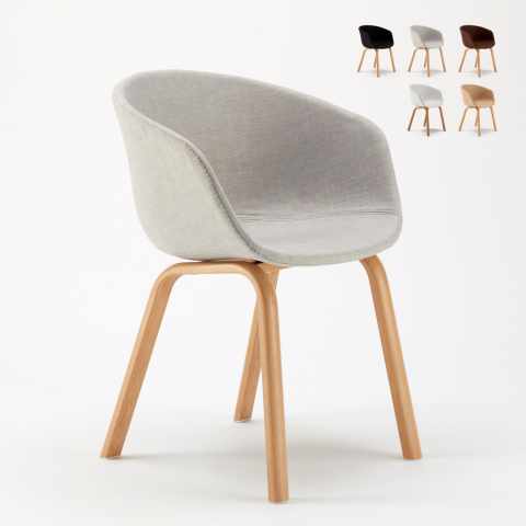 20 Cadeiras Metal efeito Madeira e Tecido Restaurantes design Komoda