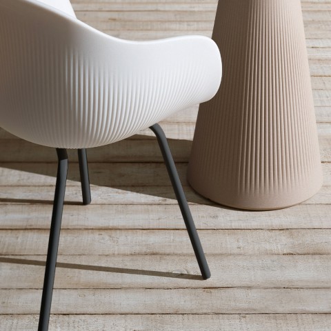 2 x cadeiras de polietileno pernas de metal preto bar cozinha design Fade C2