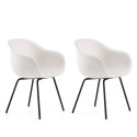 2 Cadeiras Pretas com Pernas de Metal para Uso Exterior ou Interior Fade C2 Descontos