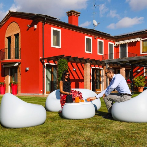 Sofá exterior de 2 lugares com design de polietileno terraço de jardim Gumball D1 Promoção