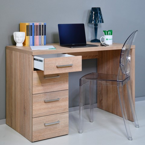Mesa de estudo de escritório 4 gavetas design moderno madeira KimDesk