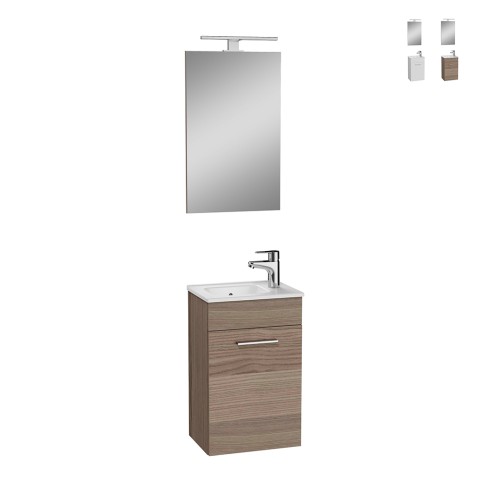 Armário de Casa de Banho de Parede 40cm Porta de Lavatório Compacto Espelho LED Mia Promoção