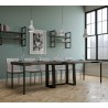 Mesa de Jantar ou Cozinha Moderna Metal Cinzenta 90x40-288cm Asia Concrete Descontos