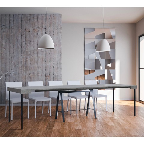 Mesa de Jantar ou Cozinha Moderna e Elegante 90x40-300cm Cinzenta Banco Concrete Promoção
